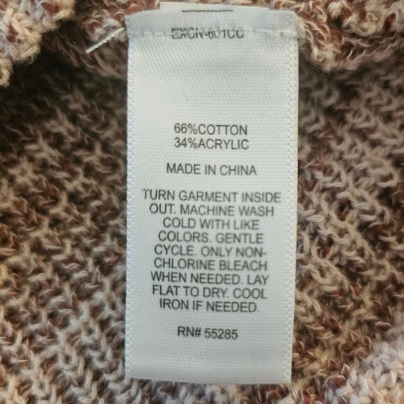 Express Women's Maroon and Cream V-Neck 3/4 Sleeve Knit Oversized Sweater Size S - Picture 4 of 4